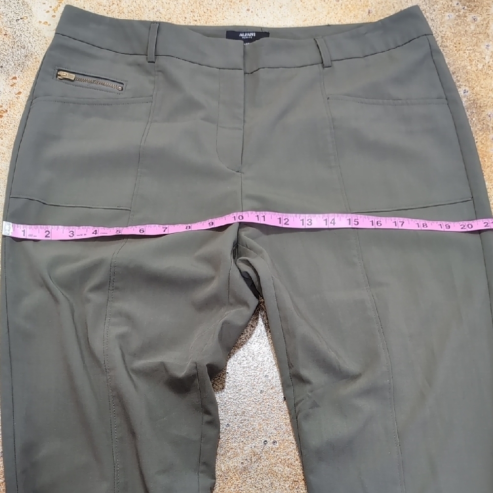 Alfani | Olive Green Stretch Comfy Trousers Comfy Office Size 14P - Picture 6 of 11